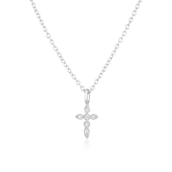 Lina Cross Necklace - Silver