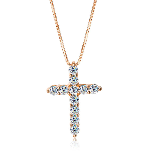 Luminara Cross Necklace - Rose Gold